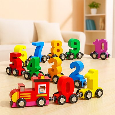 Train en Bois Enfant | Jouet Éducatif Durable - lullybox