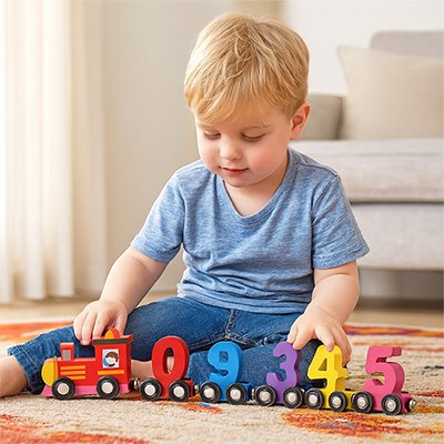 Train en Bois Enfant | Jouet Éducatif Durable - lullybox