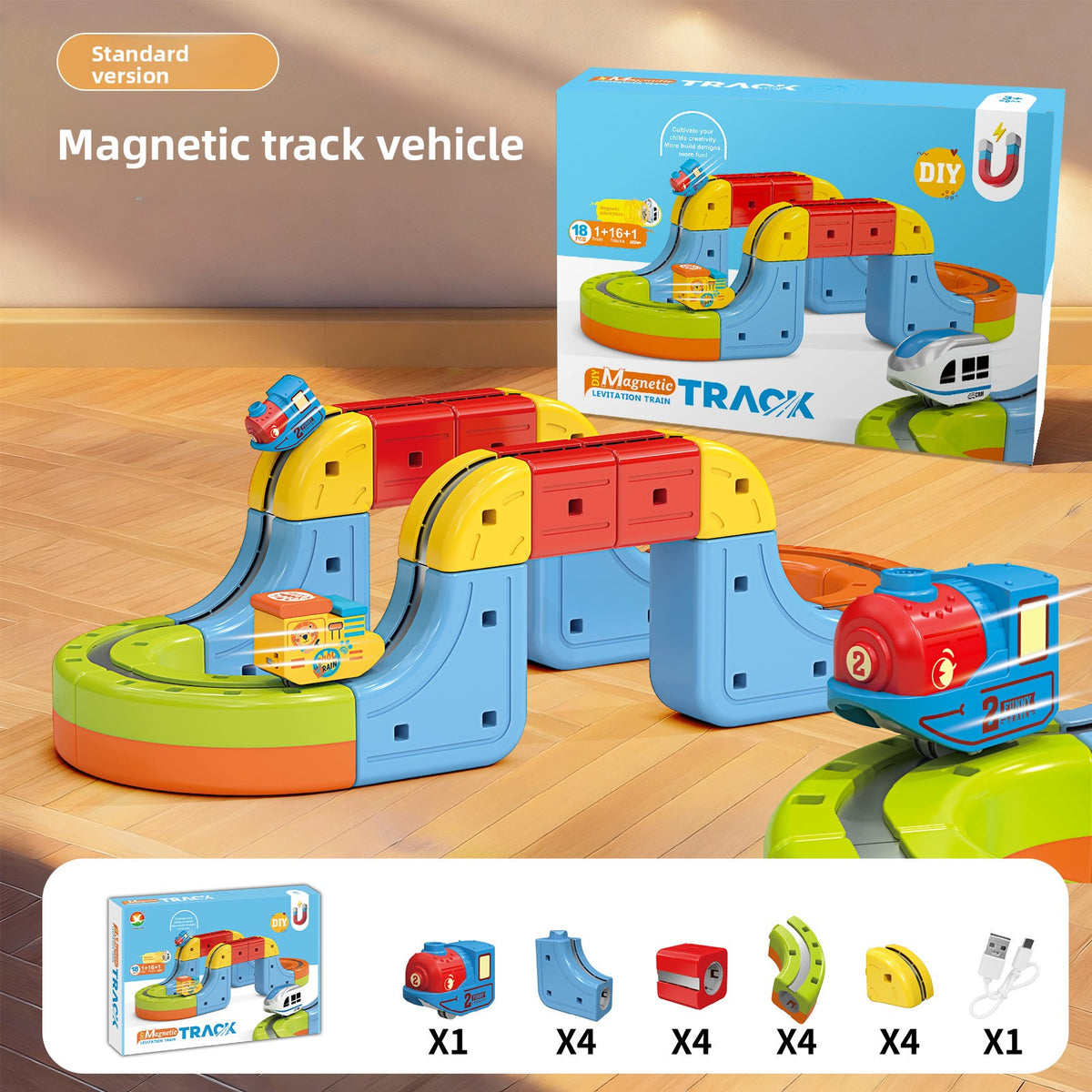 Circuit de Train Magnétique – Jouet Montessori STEM pour Enfants