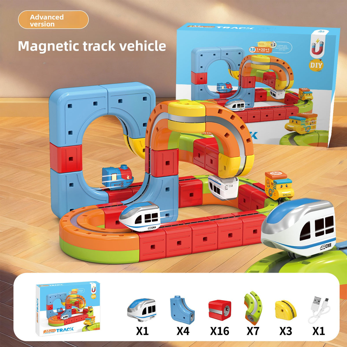Circuit de Train Magnétique – Jouet Montessori STEM pour Enfants