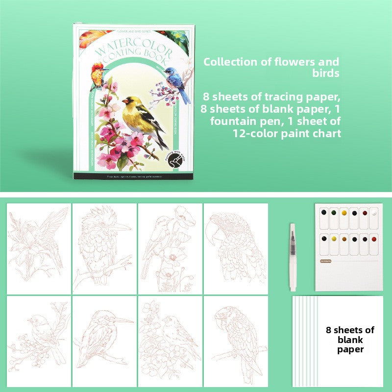 Children's Watercolor Painting Book - Educational Creative Kit for Ages 3-8