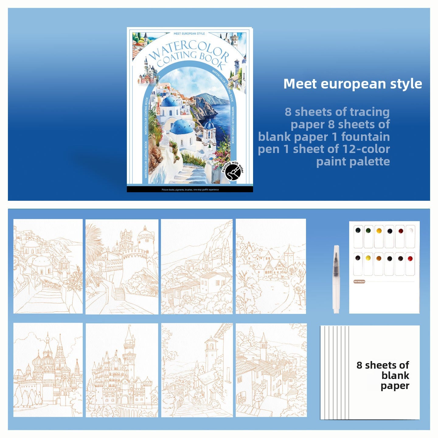 Children's Watercolor Painting Book - Educational Creative Kit for Ages 3-8