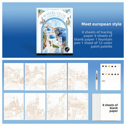 Children's Watercolor Painting Book - Educational Creative Kit for Ages 3-8