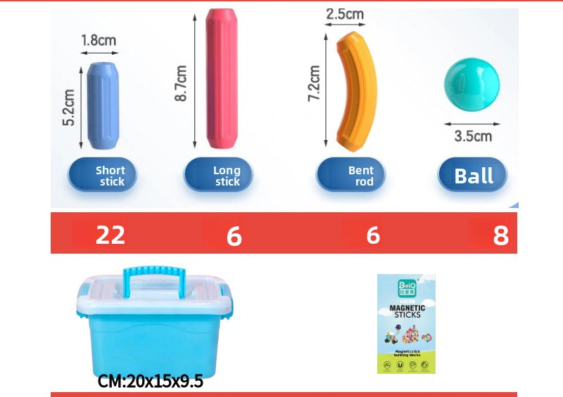 Variable Magnetic Building Blocks - STEM Educational Game for Children